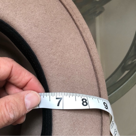 BRIXTON WOOL FELT MEDIUM BRIMMED HAT Sz 7 small 56 CM tan w black leather belt - Picture 9 of 11